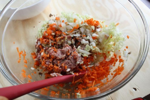 Meat and vegetable filling